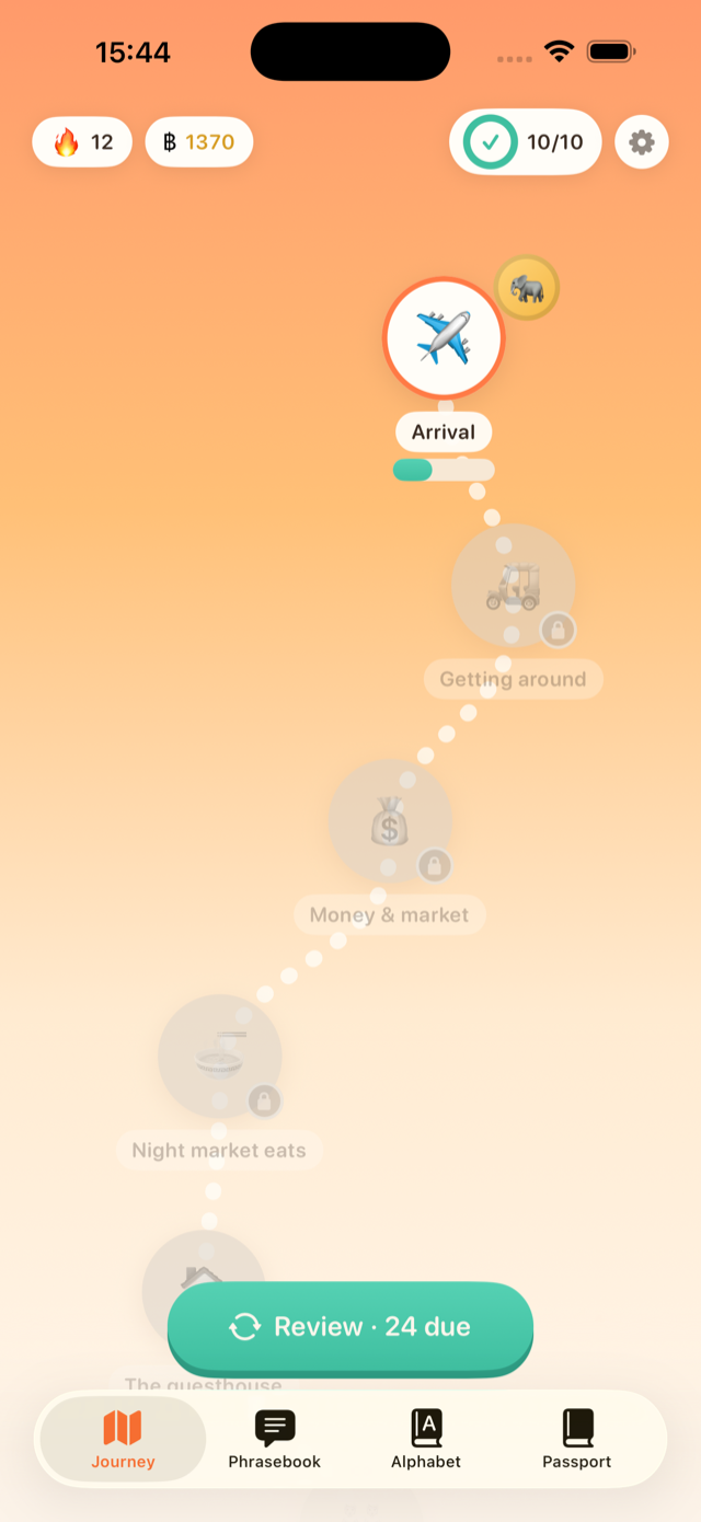 Thailo iOS app: Journey map screen